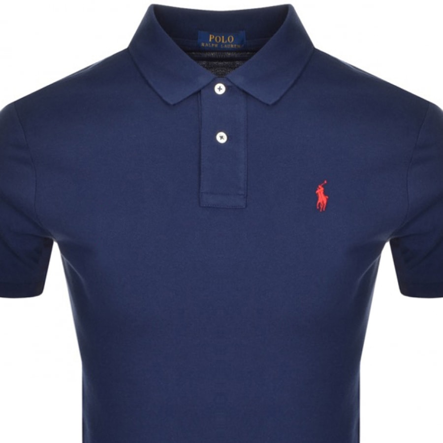 Alternative Image for ProductRalph Lauren Custom Slim Fit Polo T Shirt Navy2